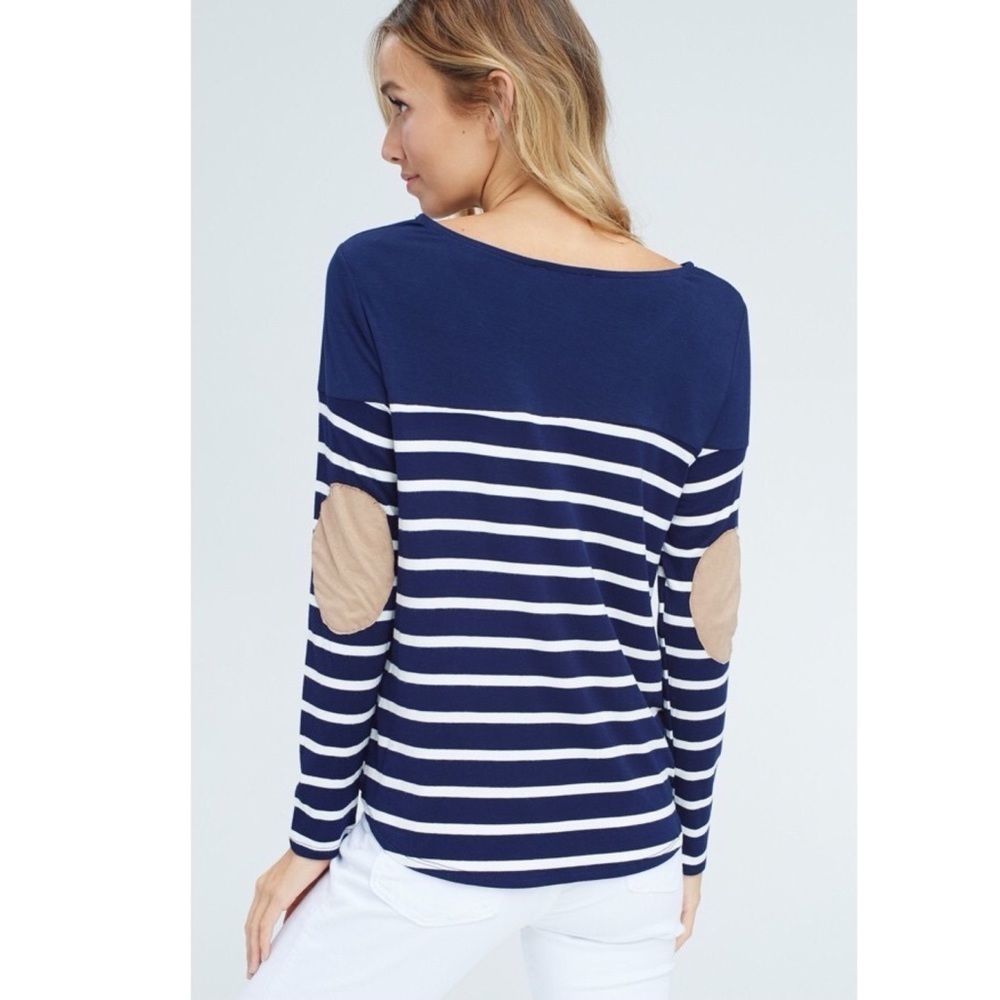 NWT Elbow Patch Striped Top - Picture 3 of 4